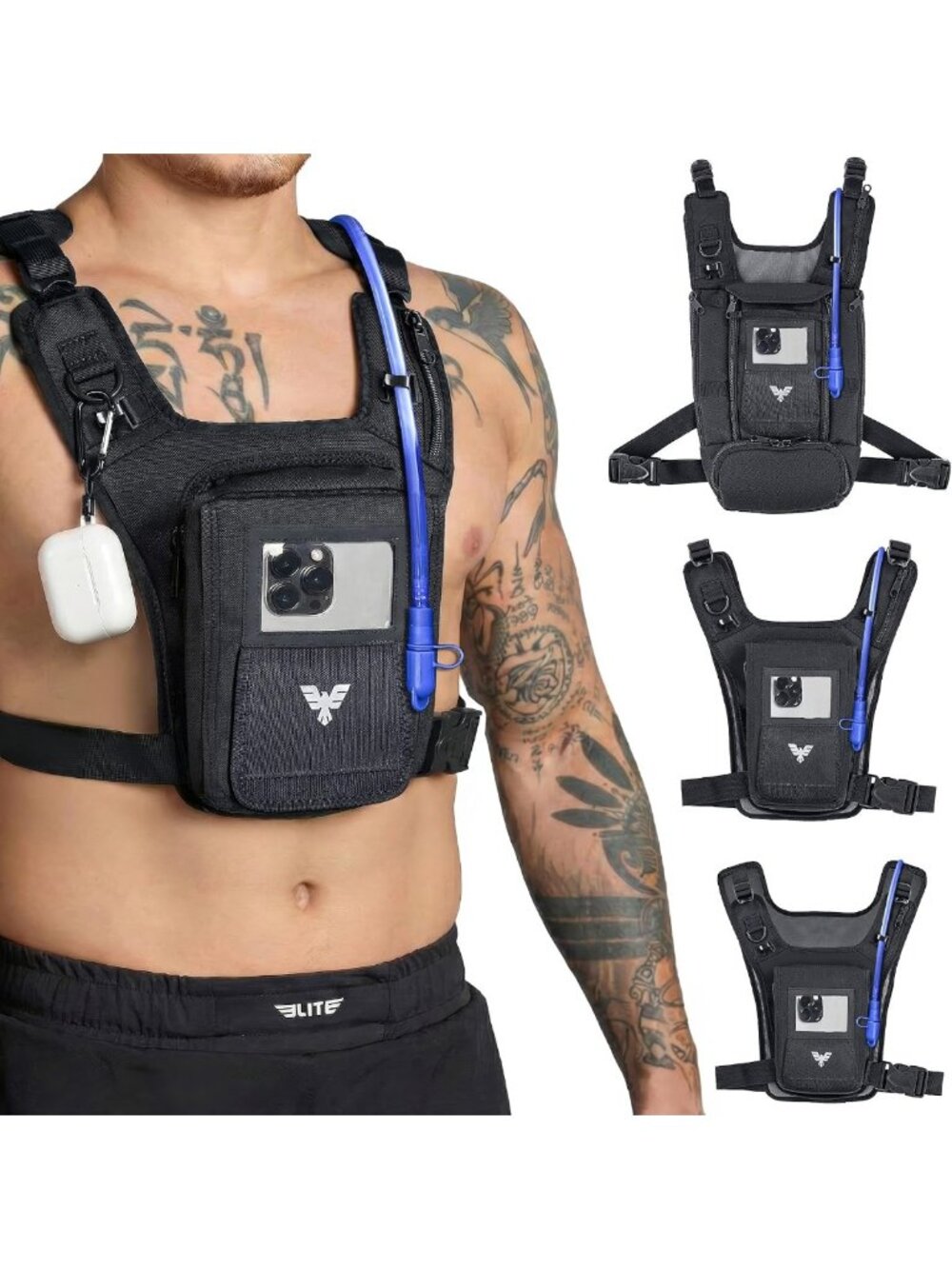 Lightweight Hydration Vest with Phone Holder & Gun Holster for Running, Cycling